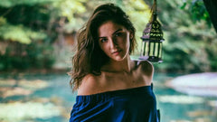 Alice Navy Off-the-Shoulder Dress