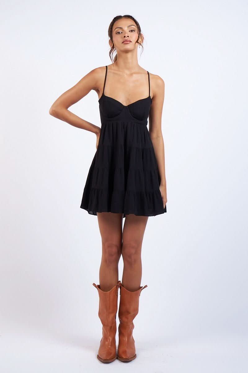 Allie Black Babydoll Mini Dress