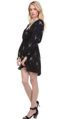 Bye Bye Birdie Long Sleeve Wrap Dress