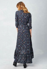 By Your Side Navy Print Maxi Dress