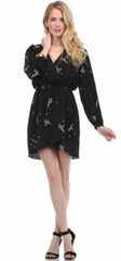 Bye Bye Birdie Long Sleeve Wrap Dress