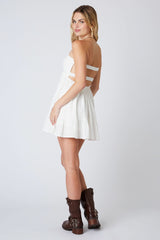 Argie White Strapless Romper