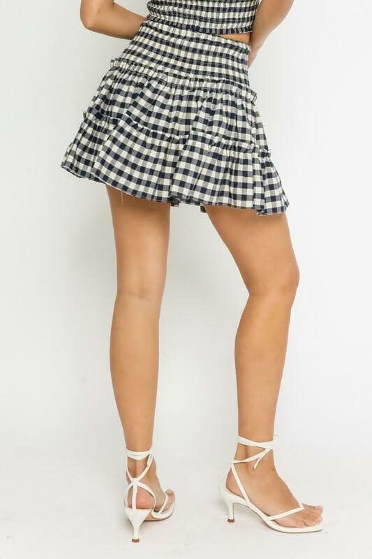 Take Me With You Navy Gingham Two-Piece Dress