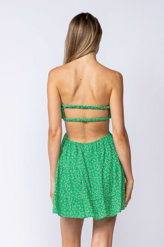 Rachel Green Floral Print Strapless Mini Dress