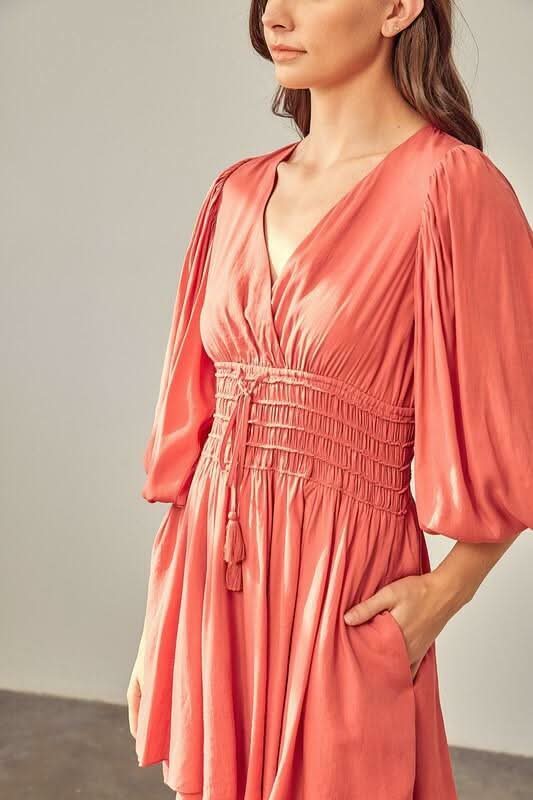 Valentina Rose Puff Sleeve Mini Dress