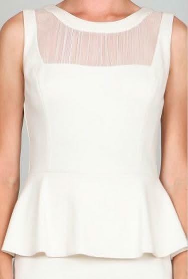 Eva White Peplum Mini Dress