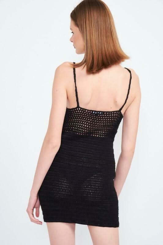 Astrid Black Crochet Swim Cover-Up