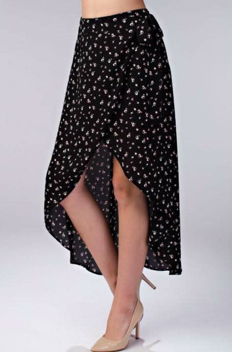 Becca Black Floral Two-Piece Midi Dress