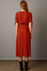 Juliet Rust Print Midi Dress