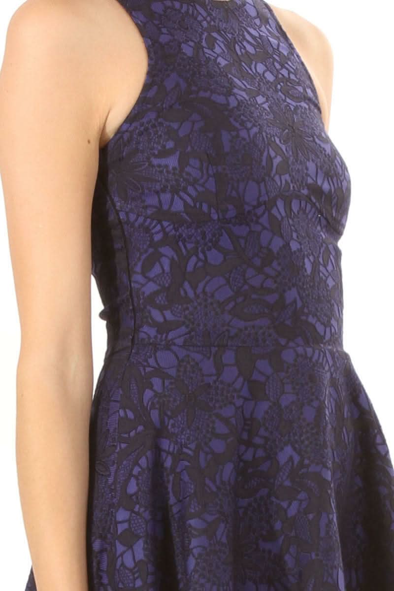Sugarlips Midnight in Paris Black Jacquard Print Skater Dress