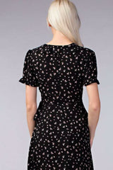 Becca Black Floral Two-Piece Midi Dress