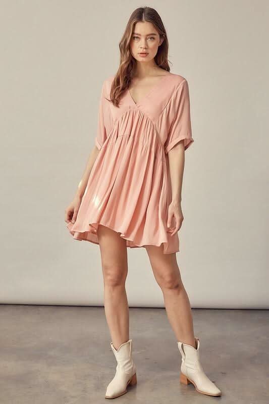Antonia Coral Cloud Mini Dress