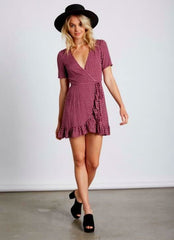 Pamela Orchid Polka Dot Wrap Dress