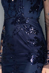 Victoria Navy Sequin Mini Dress