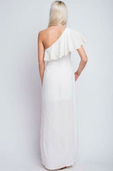 Peta One Shoulder Ruffle Maxi Dress