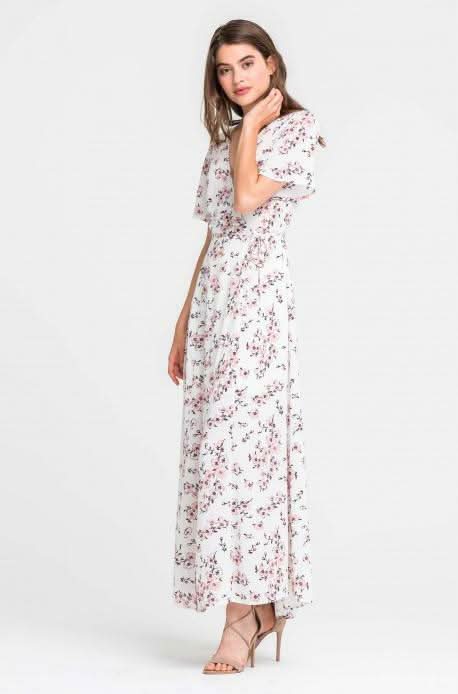 Provence Ivory Floral Print Wrap Maxi Dress
