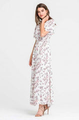 Provence Ivory Floral Print Wrap Maxi Dress