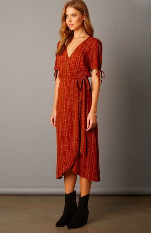 Juliet Rust Print Midi Dress