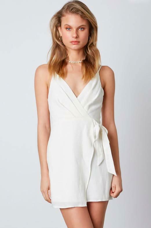 Love at First Sight White Wrap Mini Dress