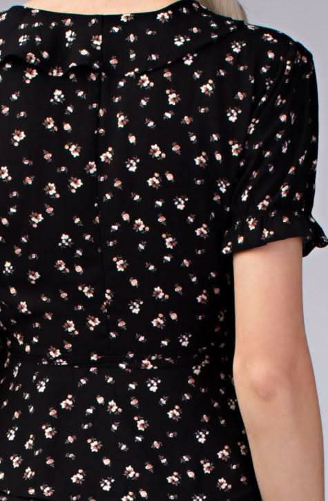 Becca Black Floral Two-Piece Midi Dress