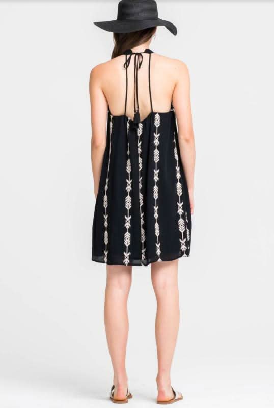 Wild West Black Mock Neck Shift Dress