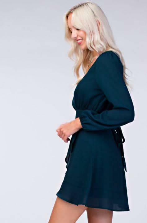 Second Chance Teal Wrap Dress