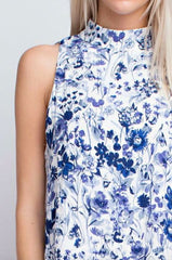 So Possible Blue and White Floral Mini Dress