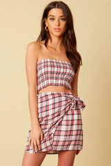 Tatum Red Plaid Two-Piece Mini Dress