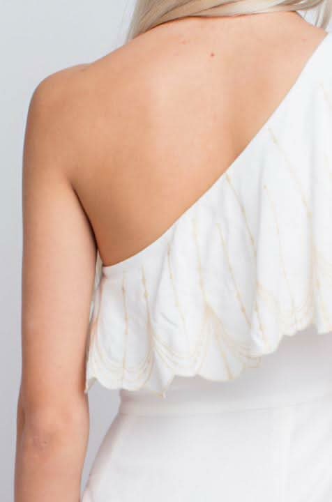 Peta One Shoulder Ruffle Maxi Dress