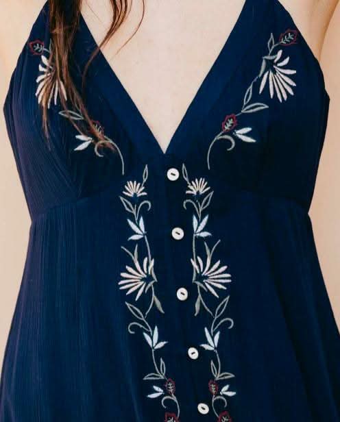 True Love Embroidered Floral Midi Dress