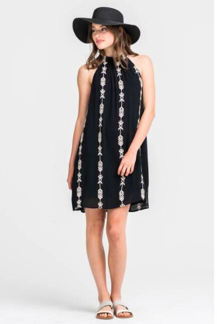 Wild West Black Mock Neck Shift Dress