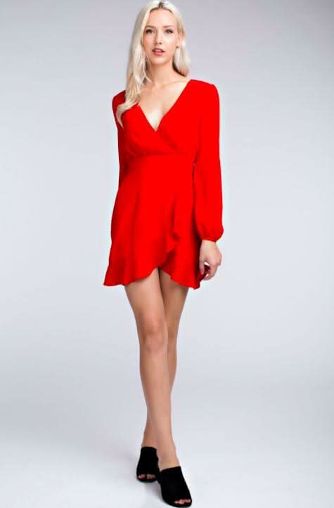 Second Chance Red Wrap Dress