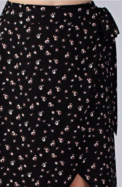 Becca Black Floral Two-Piece Midi Dress