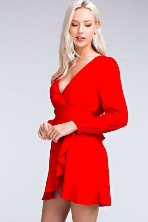 Second Chance Red Wrap Dress