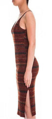 Sophie Rust Space Dye Rib Knit Midi Dress