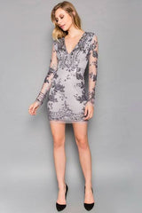 Victoria Silver Sequin Mini Dress