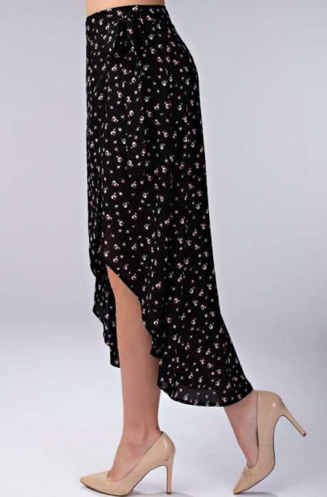 Becca Black Floral Two-Piece Midi Dress