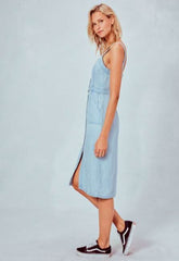 Carolina Light Blue Chambray Midi Tank Dress