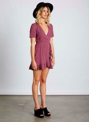 Pamela Orchid Polka Dot Wrap Dress
