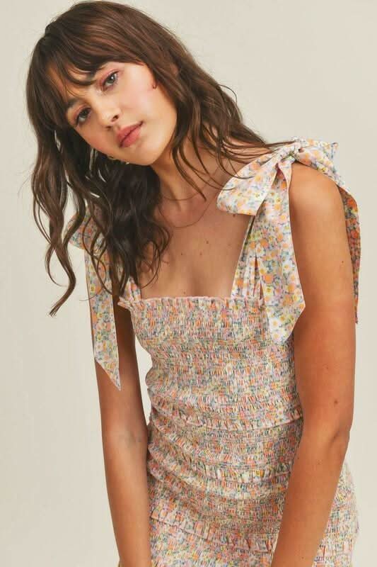 Brooke Pink Floral Print Dress