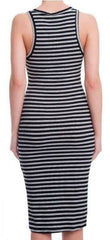 Virginia Black and  Ivory Striped Tank Dress