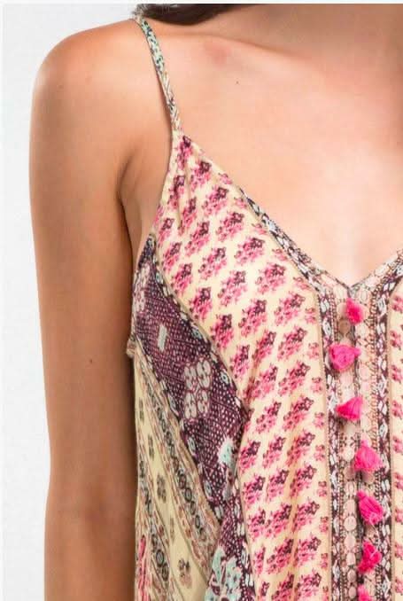 Sun Kissed Pink Paisley Print Scarf Dress