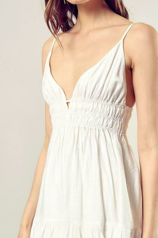 Always Graceful White Ruffled Mini Dress