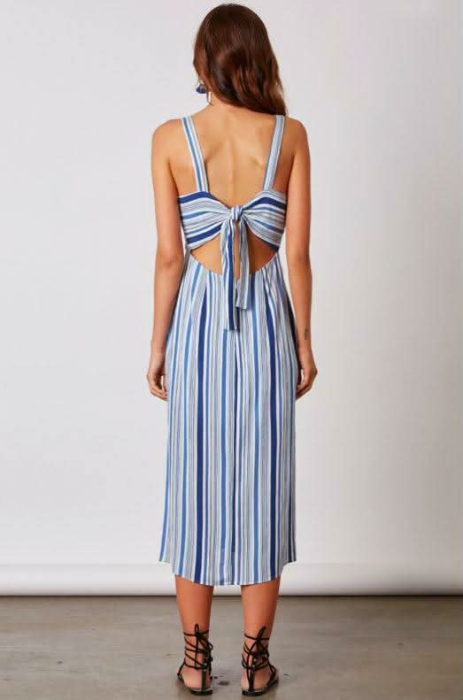 Palisades Blue Stripe Midi Dress
