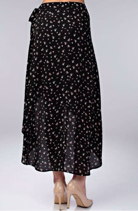 Becca Black Floral Two-Piece Midi Dress