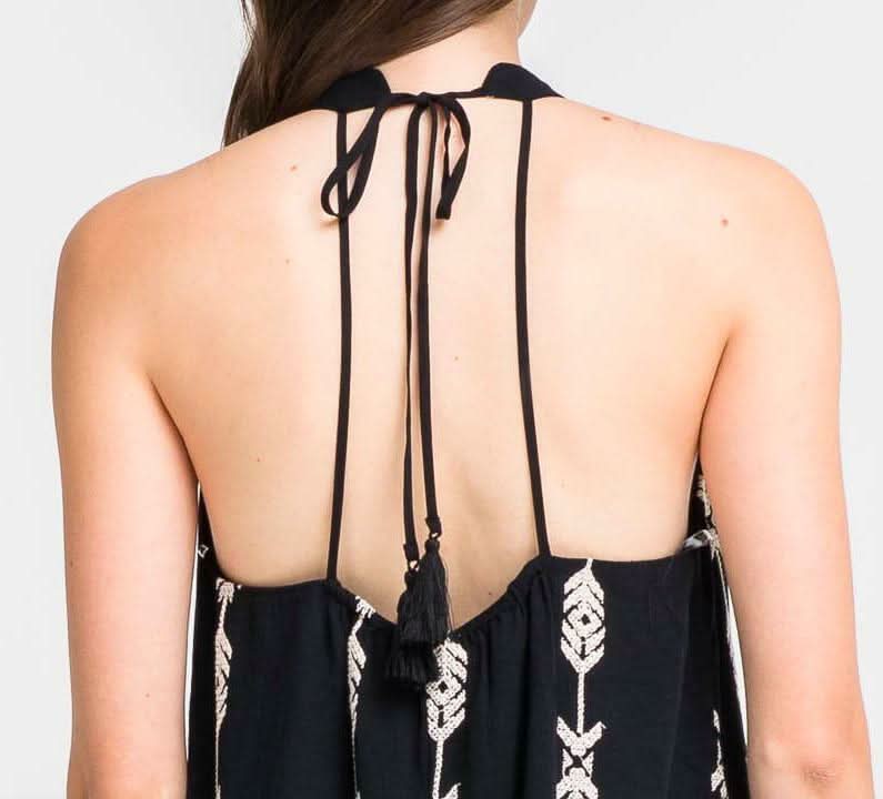 Wild West Black Mock Neck Shift Dress