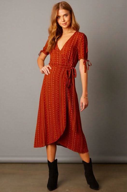 Juliet Rust Print Midi Dress