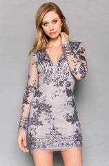 Victoria Silver Sequin Mini Dress