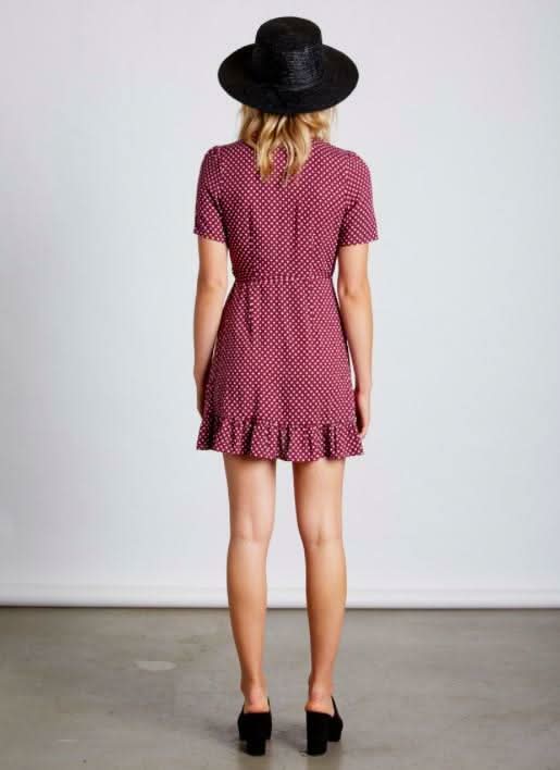 Pamela Orchid Polka Dot Wrap Dress