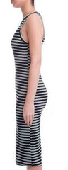 Virginia Black and  Ivory Striped Tank Dress